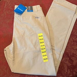 Columbia Men's Tan Active Fit Tech Pants 32 X 34 NWT